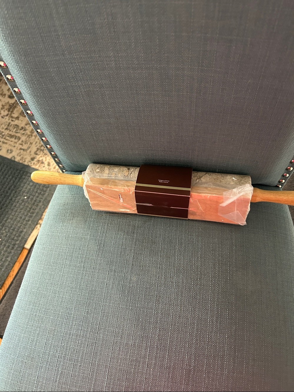 Natural Elements 18” Marble Rolling Pin & Cradle, NWT - Picture 2 of 2